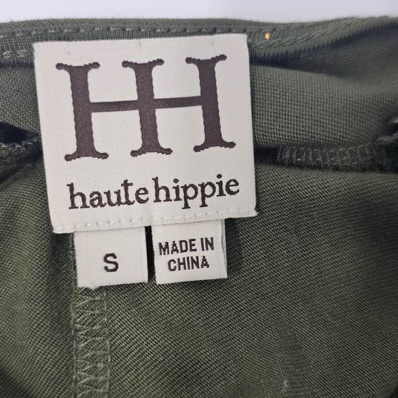 Haute Hippie Forest Green Long Sleeve Dress Sz Small Minimalist Womens - Picture 5 of 10